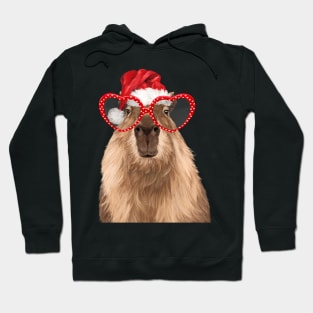 Christmas Hipster Capybara Hoodie